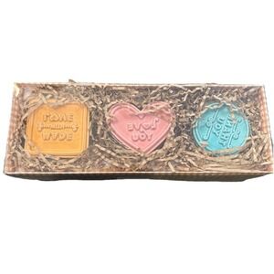 Set Of 3 Hallmark Cookie Stamp Press Made With Love, Thank You, Love You Ceramic